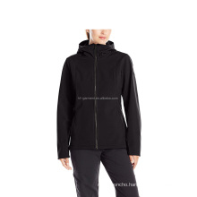 Causal comfortable outdoor women softshell jacket with hoody